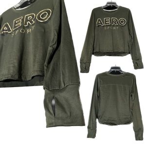 Medium, forest green, AéRopostale sports, longsleeve activewear